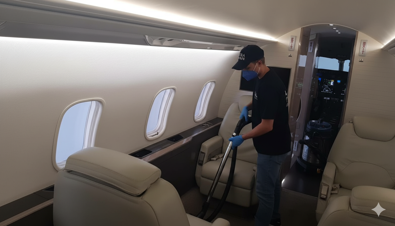Desinfección y tratamiento con láser UV para jets privados
